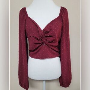 Altar’d State red long sleeved cropped top